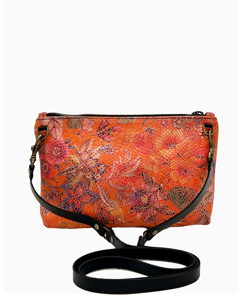 Mini Crossbody Tangerine Leather Crossbody Bag Evening Bag 